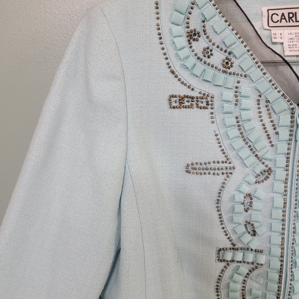 Carlisle Mint Green‎ Dress Blazer Size 6 - Picture 3 of 10